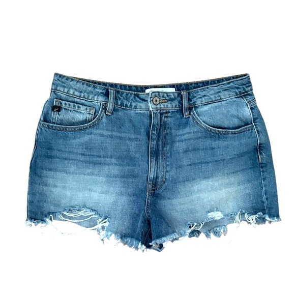 KanCan Blue Denim Distressed Cotton Denim Shorts - Picture 1 of 13
